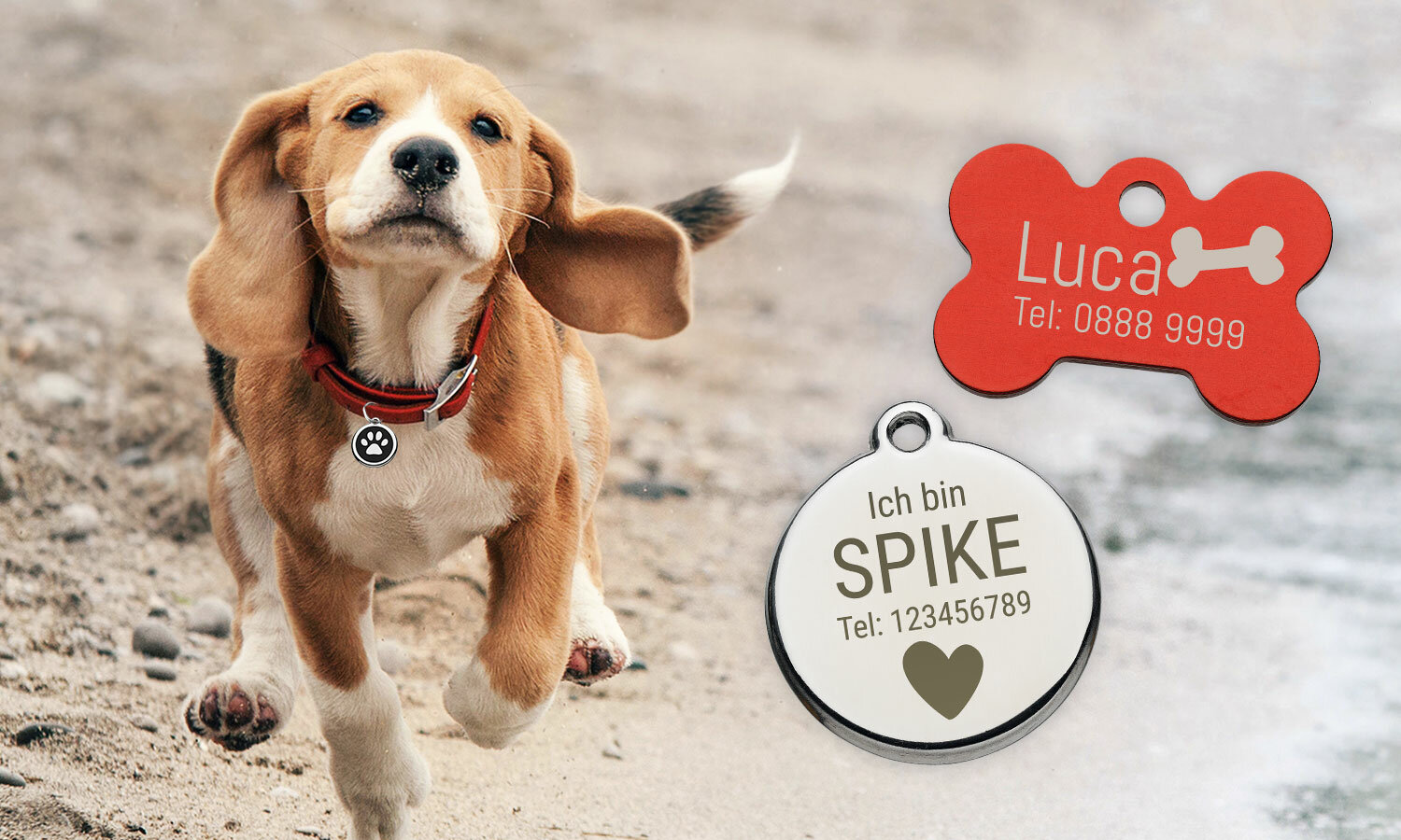 Tiermarken, indivuell graviert