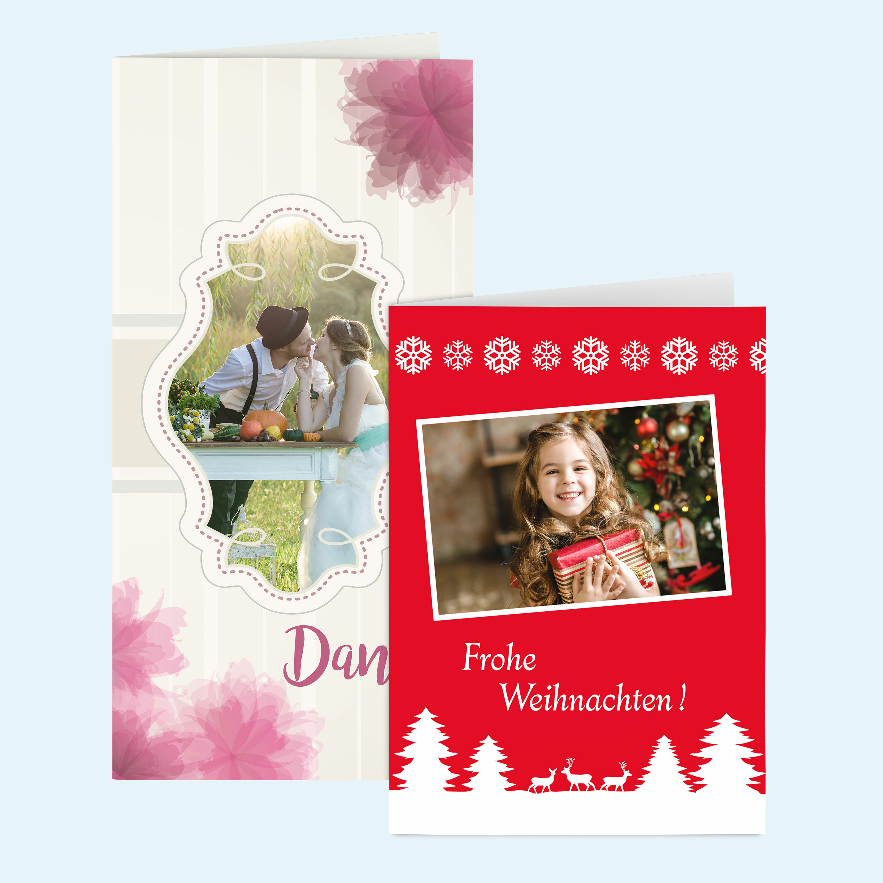 Klappkarten im Hochformat