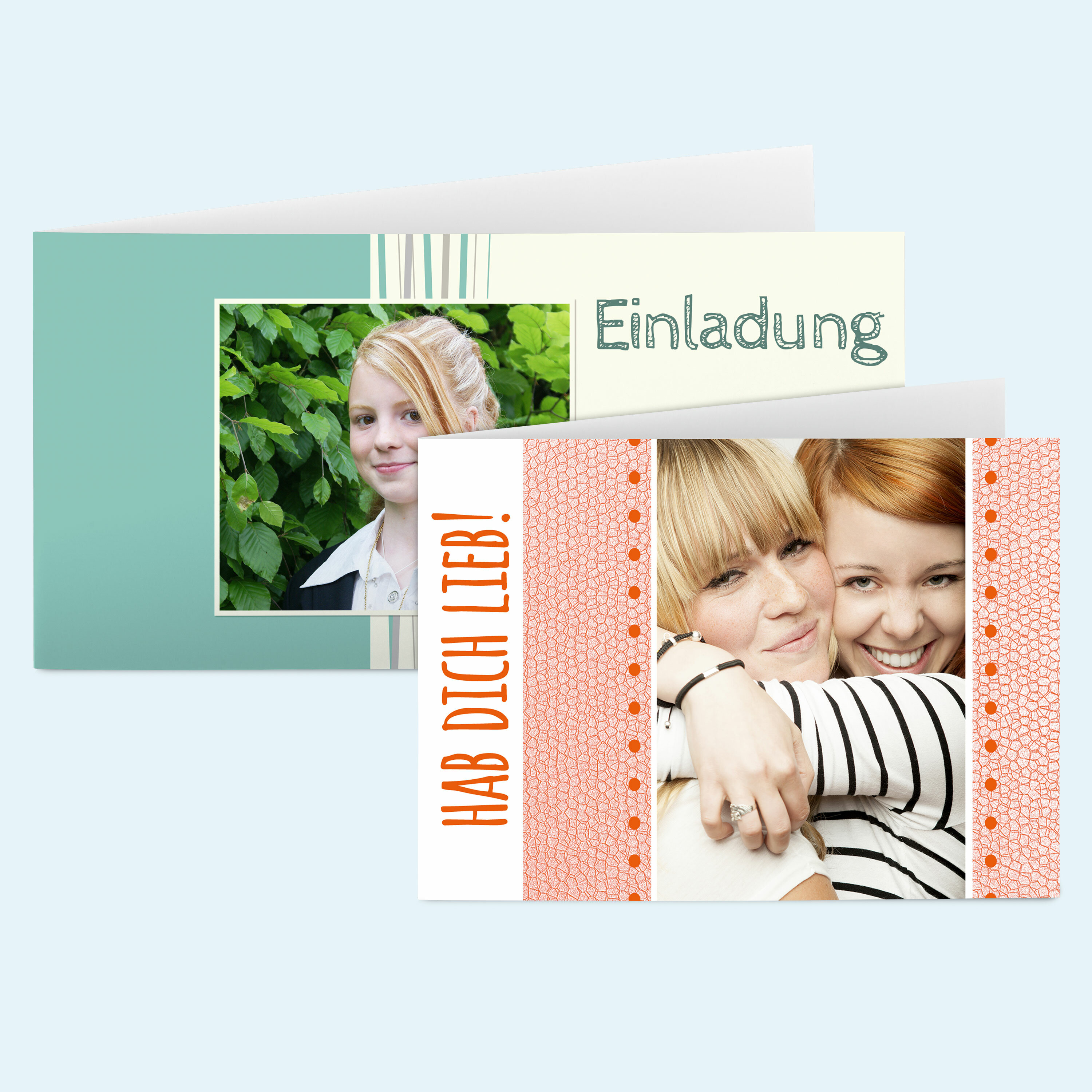 Klappkarten im Querformat